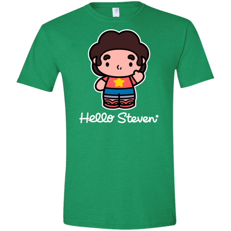 T-Shirts Heather Irish Green / S Hello Steven Men's Semi-Fitted Softstyle