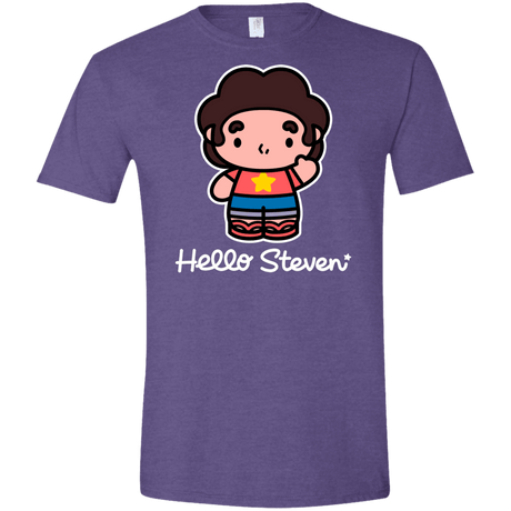 T-Shirts Heather Purple / S Hello Steven Men's Semi-Fitted Softstyle