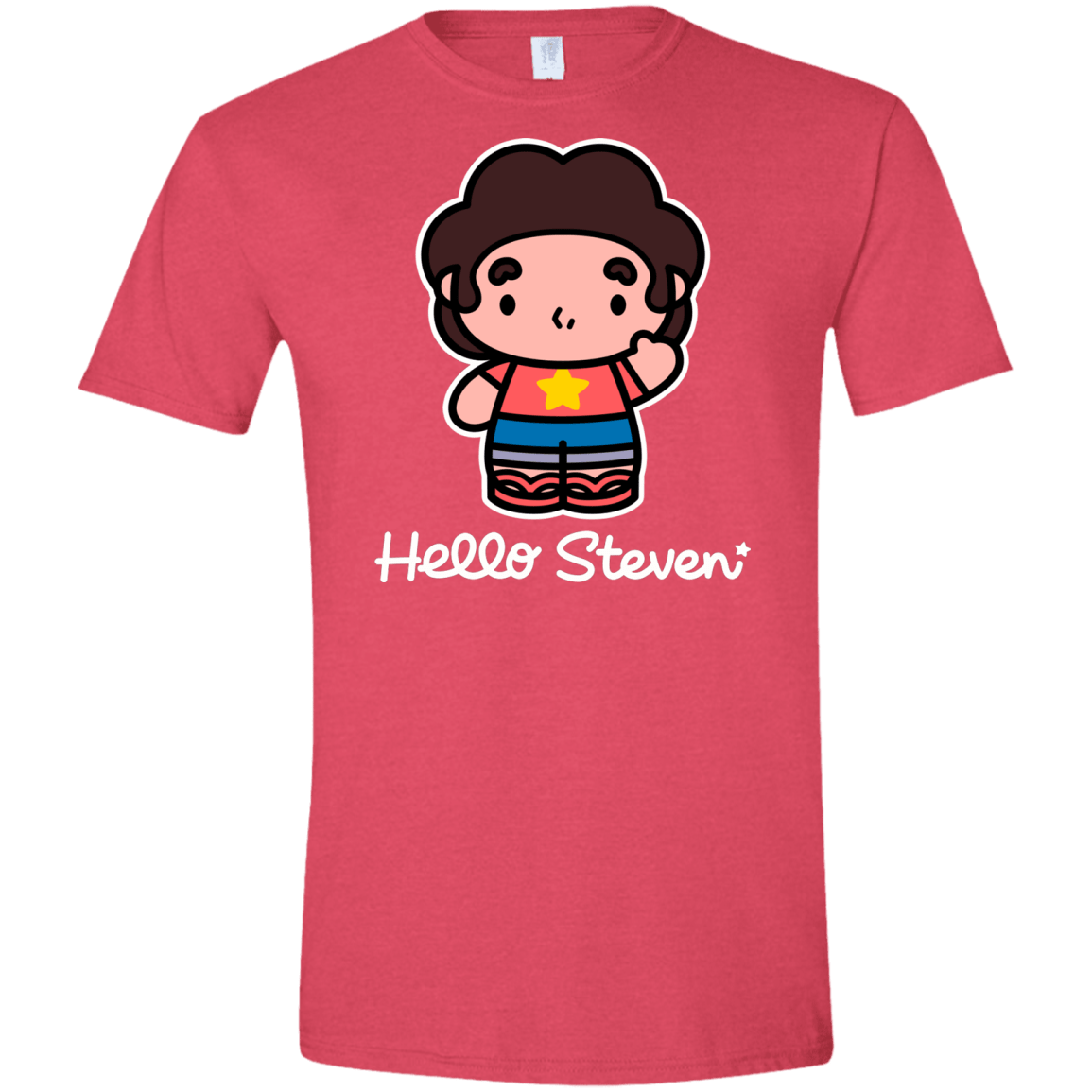 T-Shirts Heather Red / S Hello Steven Men's Semi-Fitted Softstyle