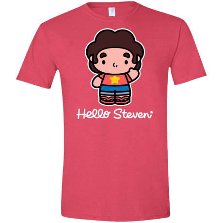 T-Shirts Heather Red / S Hello Steven Men's Semi-Fitted Softstyle