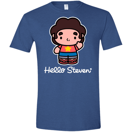 T-Shirts Heather Royal / X-Small Hello Steven Men's Semi-Fitted Softstyle
