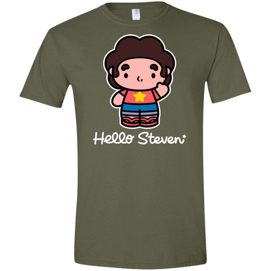 T-Shirts Military Green / S Hello Steven Men's Semi-Fitted Softstyle