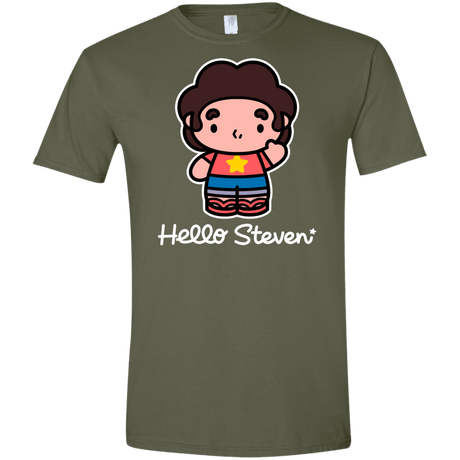 T-Shirts Military Green / S Hello Steven Men's Semi-Fitted Softstyle