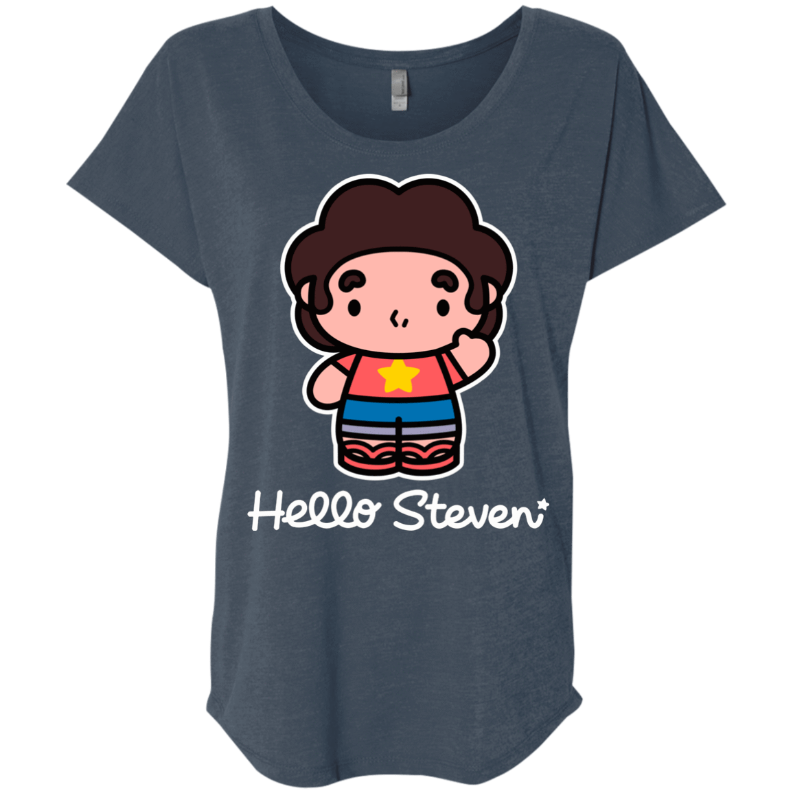 T-Shirts Indigo / X-Small Hello Steven Triblend Dolman Sleeve