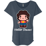 T-Shirts Indigo / X-Small Hello Steven Triblend Dolman Sleeve