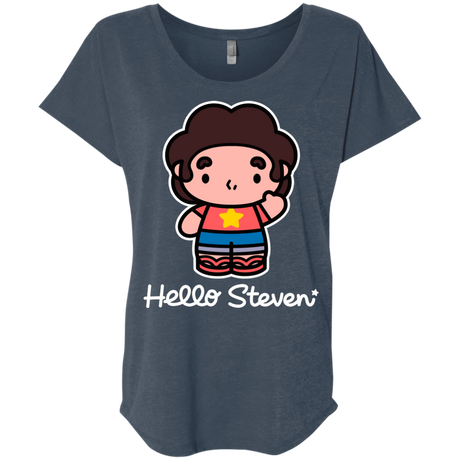 T-Shirts Indigo / X-Small Hello Steven Triblend Dolman Sleeve