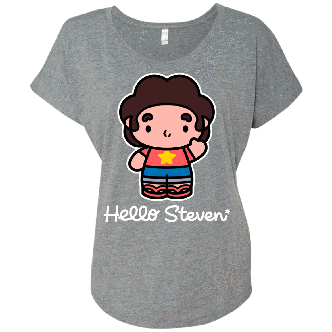 T-Shirts Premium Heather / X-Small Hello Steven Triblend Dolman Sleeve