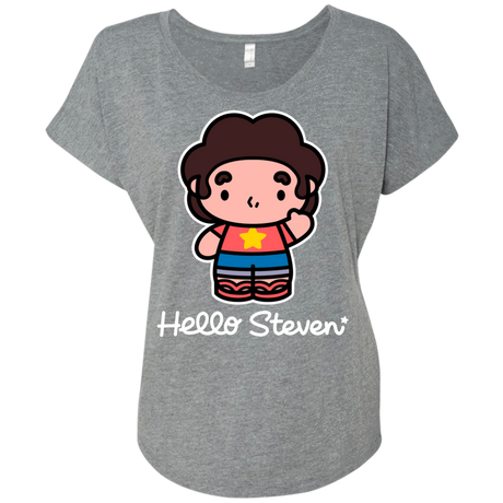 T-Shirts Premium Heather / X-Small Hello Steven Triblend Dolman Sleeve