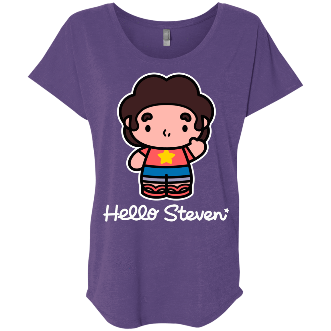 T-Shirts Purple Rush / X-Small Hello Steven Triblend Dolman Sleeve