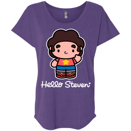 T-Shirts Purple Rush / X-Small Hello Steven Triblend Dolman Sleeve