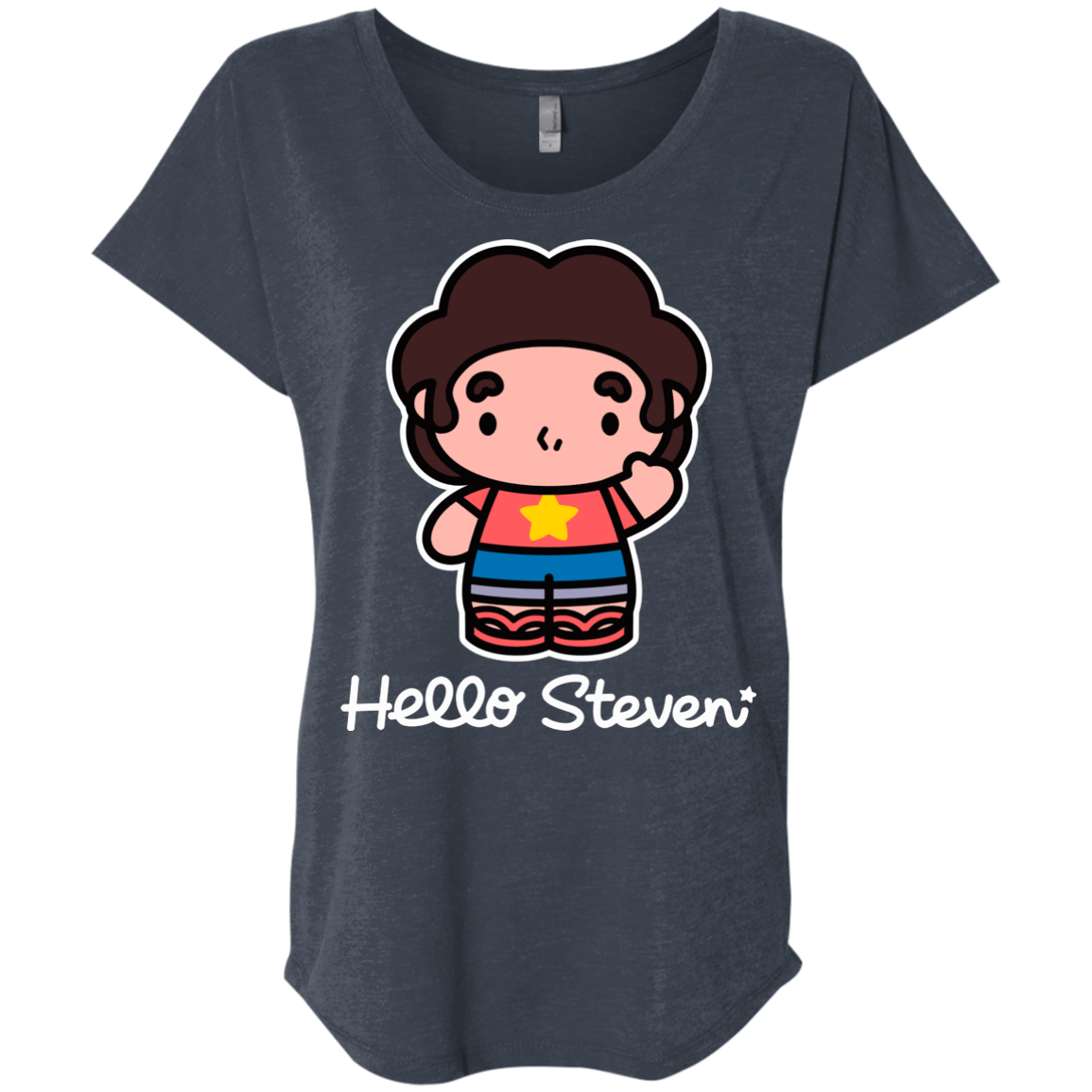 T-Shirts Vintage Navy / X-Small Hello Steven Triblend Dolman Sleeve