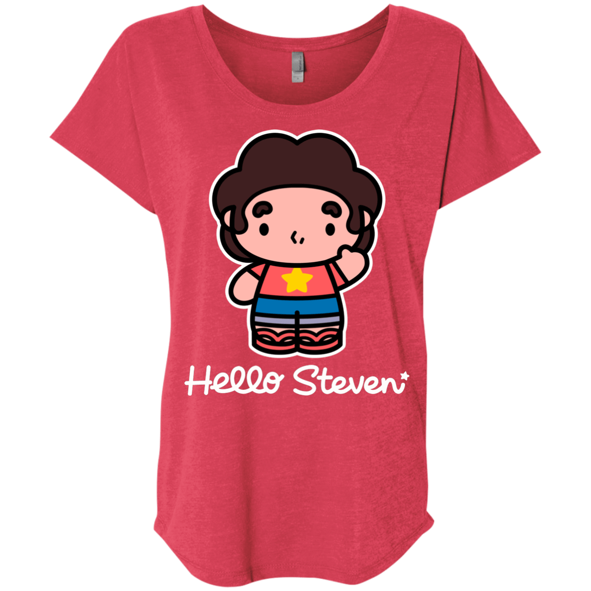 T-Shirts Vintage Red / X-Small Hello Steven Triblend Dolman Sleeve