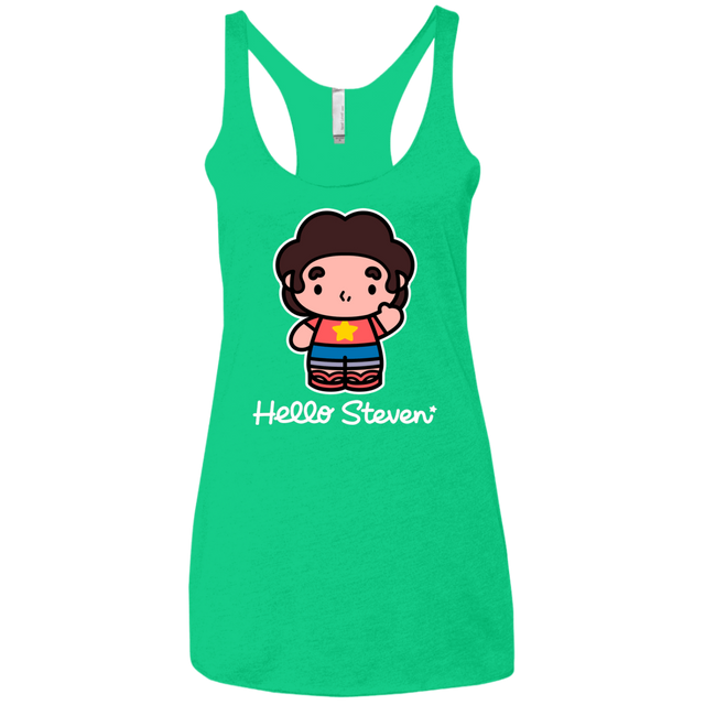 T-Shirts Envy / X-Small Hello Steven Women's Triblend Racerback Tank