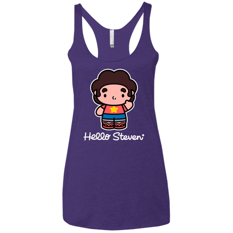 T-Shirts Purple Rush / X-Small Hello Steven Women's Triblend Racerback Tank