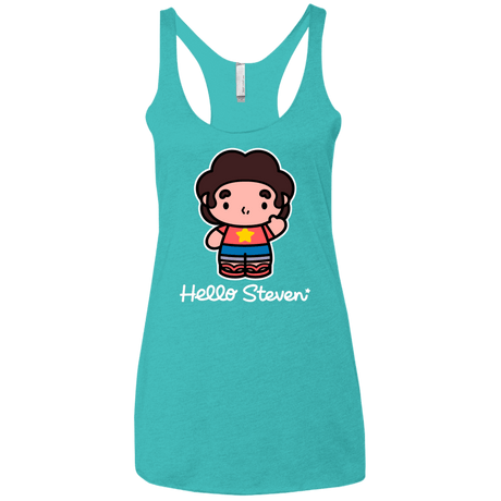T-Shirts Tahiti Blue / X-Small Hello Steven Women's Triblend Racerback Tank