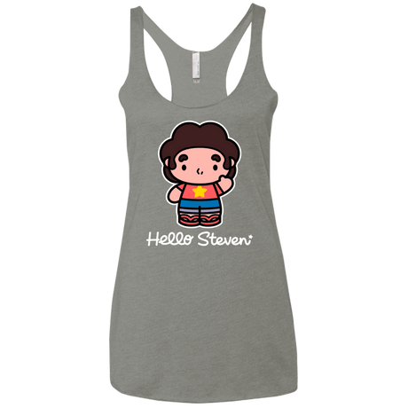 T-Shirts Venetian Grey / X-Small Hello Steven Women's Triblend Racerback Tank
