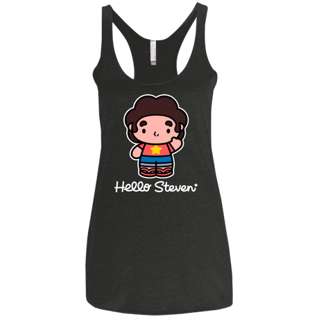 T-Shirts Vintage Black / X-Small Hello Steven Women's Triblend Racerback Tank