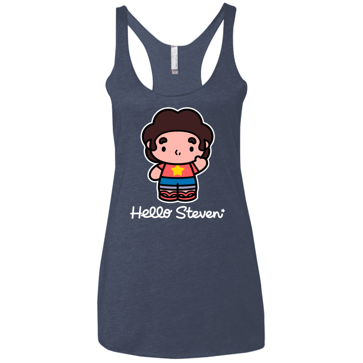 T-Shirts Vintage Navy / X-Small Hello Steven Women's Triblend Racerback Tank