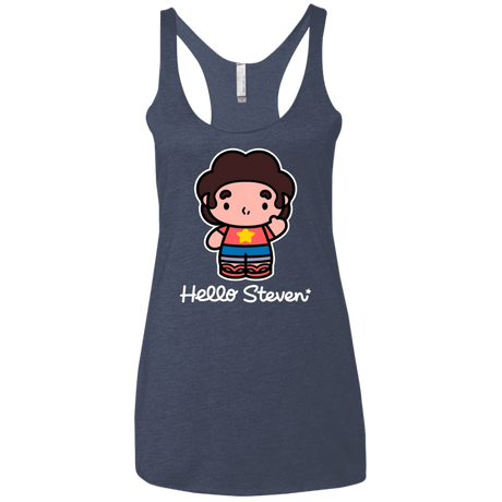 T-Shirts Vintage Navy / X-Small Hello Steven Women's Triblend Racerback Tank