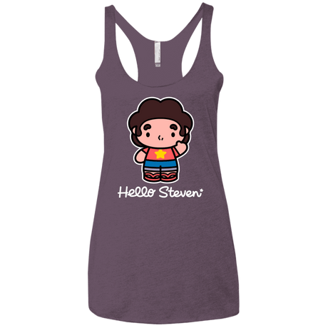 T-Shirts Vintage Purple / X-Small Hello Steven Women's Triblend Racerback Tank