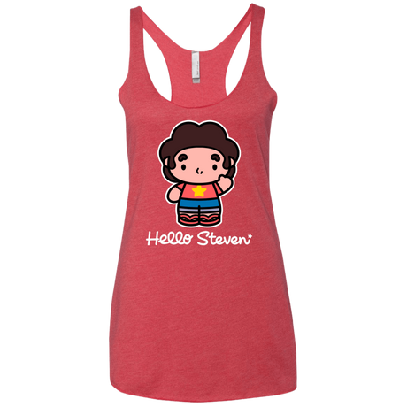 T-Shirts Vintage Red / X-Small Hello Steven Women's Triblend Racerback Tank