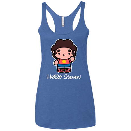 T-Shirts Vintage Royal / X-Small Hello Steven Women's Triblend Racerback Tank