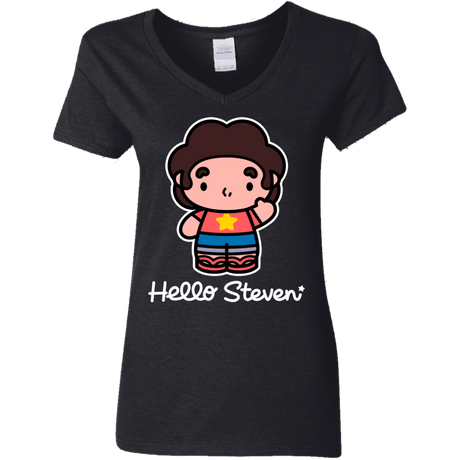 T-Shirts Black / S Hello Steven Women's V-Neck T-Shirt