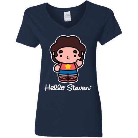 T-Shirts Navy / S Hello Steven Women's V-Neck T-Shirt