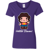 T-Shirts Purple / S Hello Steven Women's V-Neck T-Shirt
