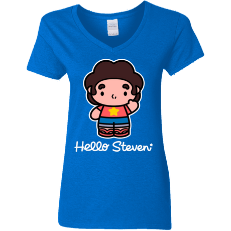 T-Shirts Royal / S Hello Steven Women's V-Neck T-Shirt