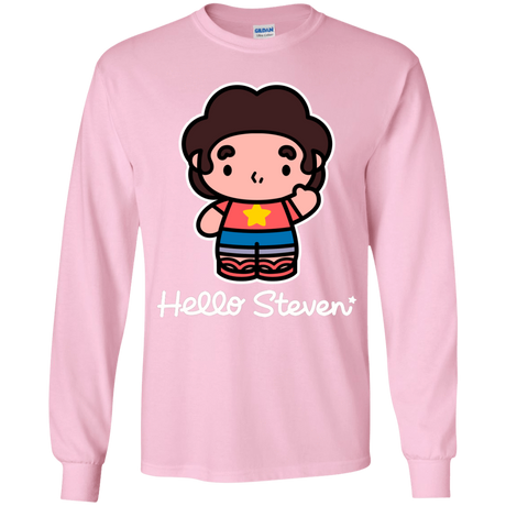 T-Shirts Light Pink / YS Hello Steven Youth Long Sleeve T-Shirt