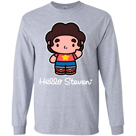 T-Shirts Sport Grey / YS Hello Steven Youth Long Sleeve T-Shirt