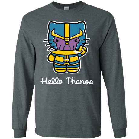 T-Shirts Dark Heather / S Hello Thanos Men's Long Sleeve T-Shirt