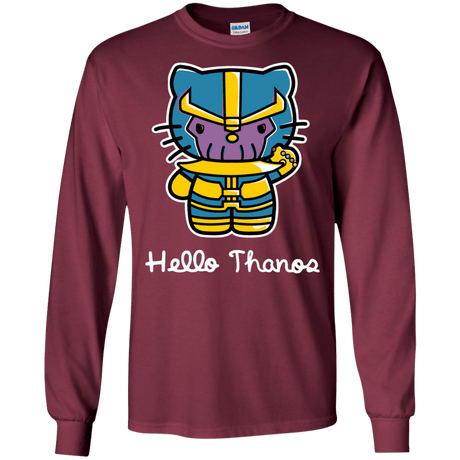 T-Shirts Maroon / S Hello Thanos Men's Long Sleeve T-Shirt