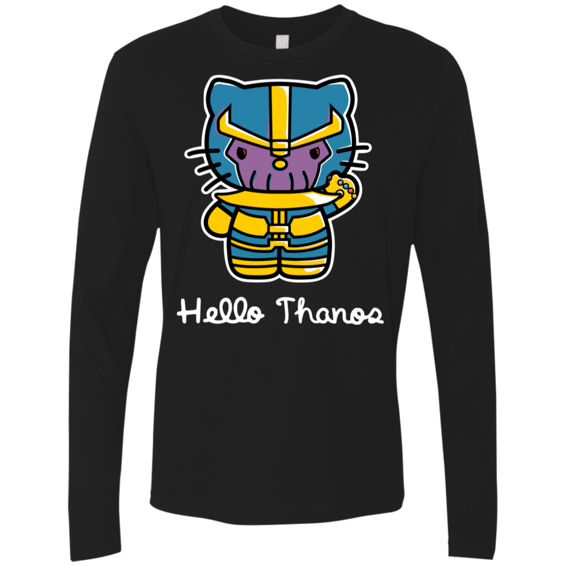 T-Shirts Black / S Hello Thanos Men's Premium Long Sleeve