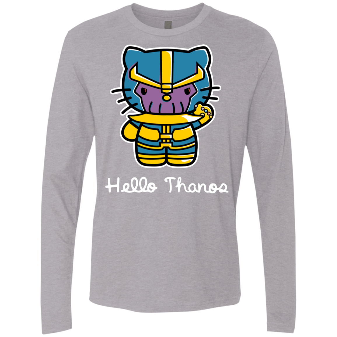 T-Shirts Heather Grey / S Hello Thanos Men's Premium Long Sleeve