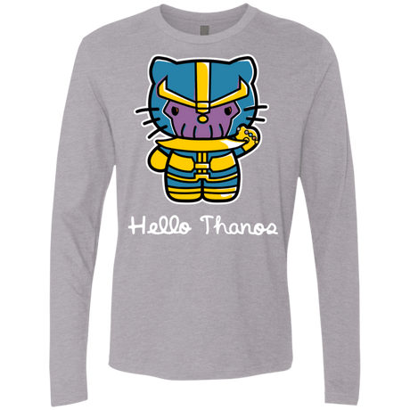 T-Shirts Heather Grey / S Hello Thanos Men's Premium Long Sleeve