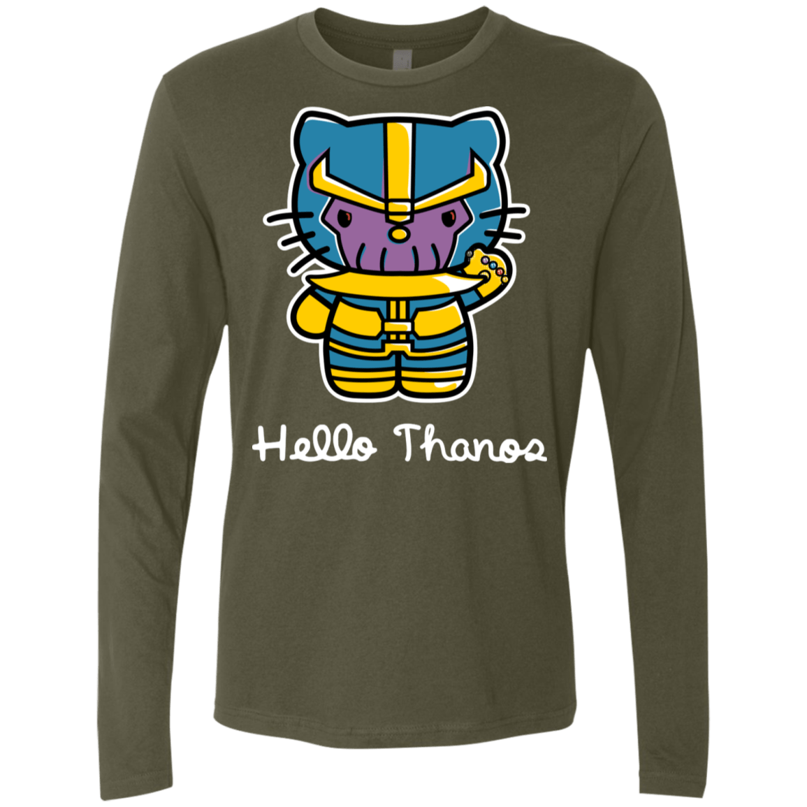 T-Shirts Military Green / S Hello Thanos Men's Premium Long Sleeve