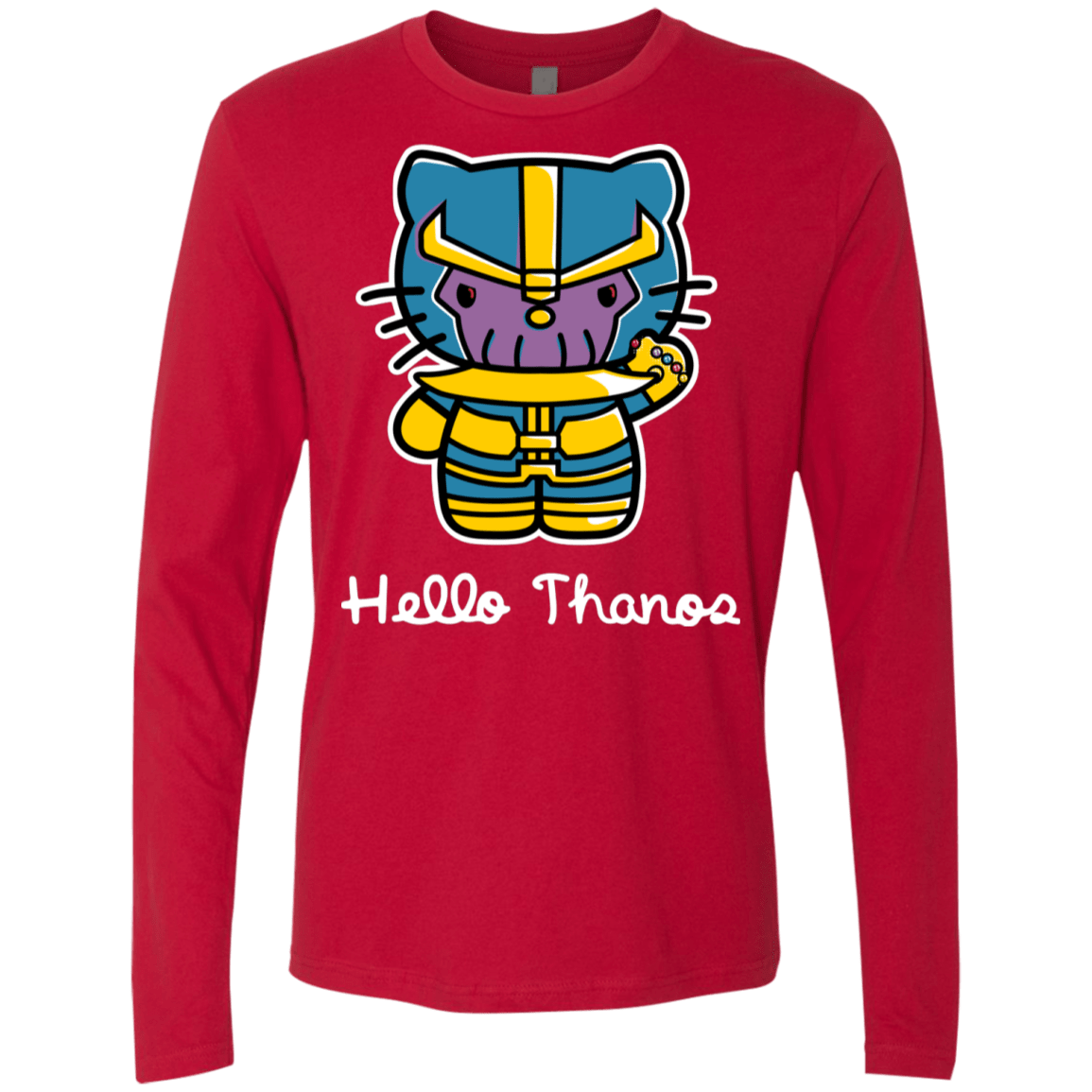 T-Shirts Red / S Hello Thanos Men's Premium Long Sleeve