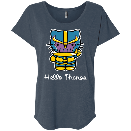 T-Shirts Indigo / X-Small Hello Thanos Triblend Dolman Sleeve