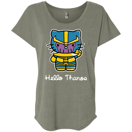 T-Shirts Venetian Grey / X-Small Hello Thanos Triblend Dolman Sleeve