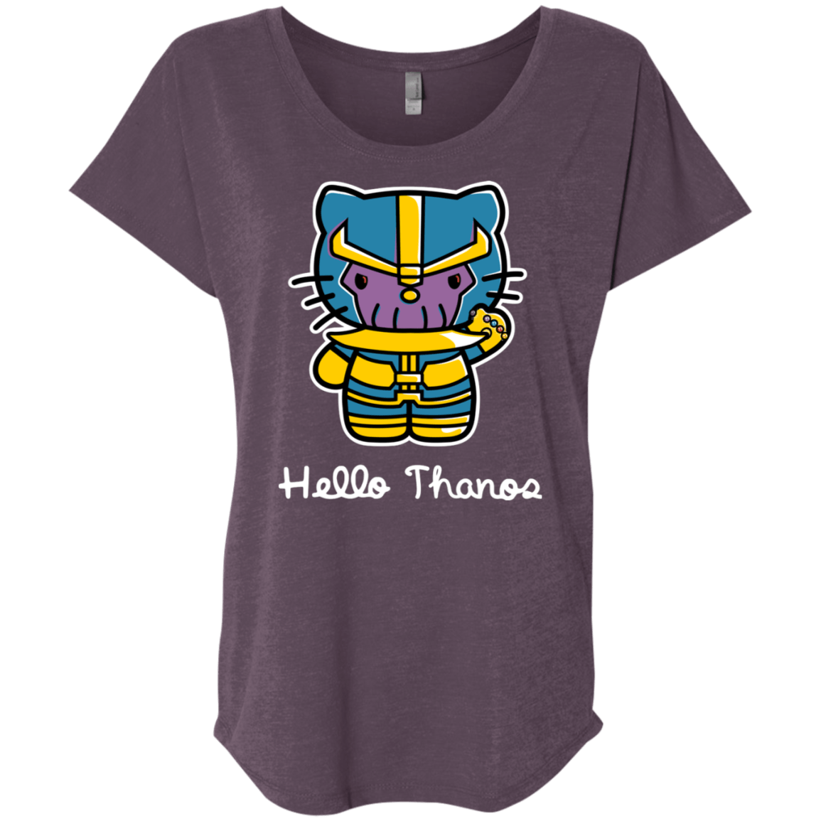 T-Shirts Vintage Purple / X-Small Hello Thanos Triblend Dolman Sleeve