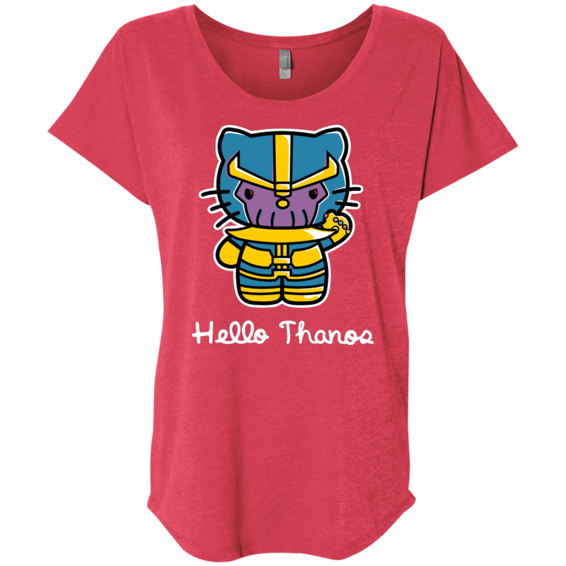 T-Shirts Vintage Red / X-Small Hello Thanos Triblend Dolman Sleeve