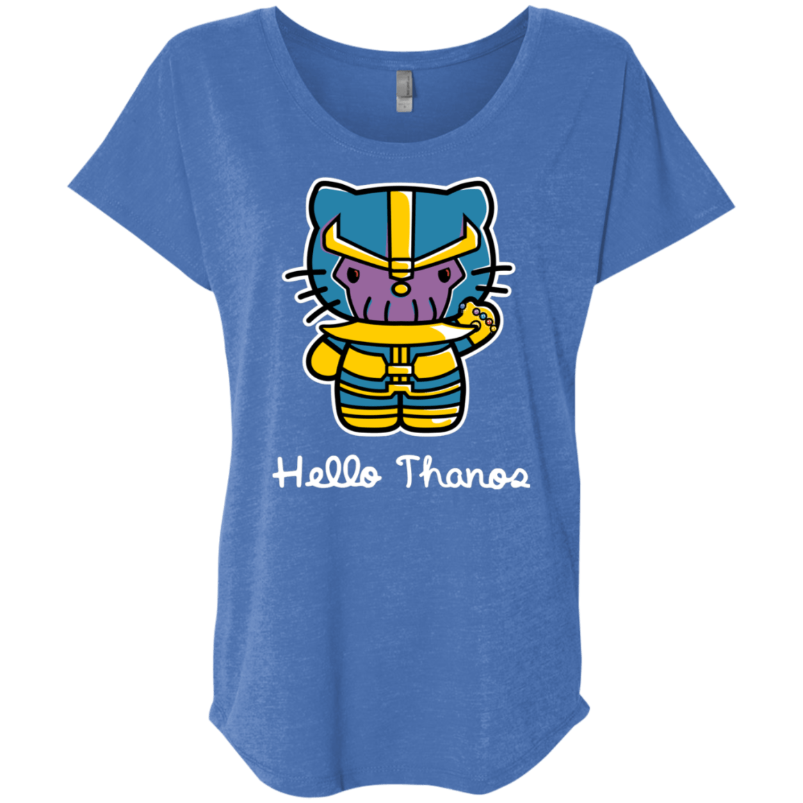 T-Shirts Vintage Royal / X-Small Hello Thanos Triblend Dolman Sleeve