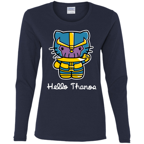 T-Shirts Navy / S Hello Thanos Women's Long Sleeve T-Shirt