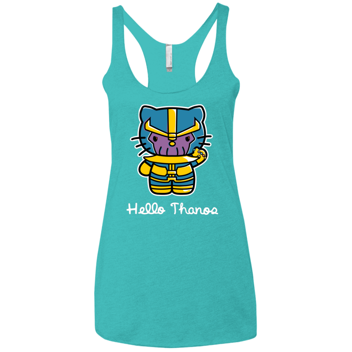 T-Shirts Tahiti Blue / X-Small Hello Thanos Women's Triblend Racerback Tank