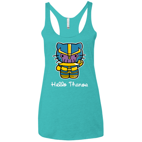 T-Shirts Tahiti Blue / X-Small Hello Thanos Women's Triblend Racerback Tank