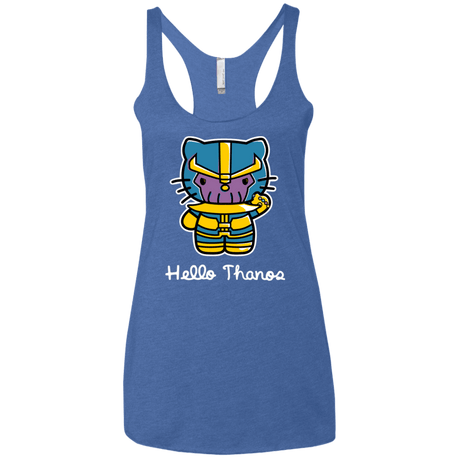 T-Shirts Vintage Royal / X-Small Hello Thanos Women's Triblend Racerback Tank