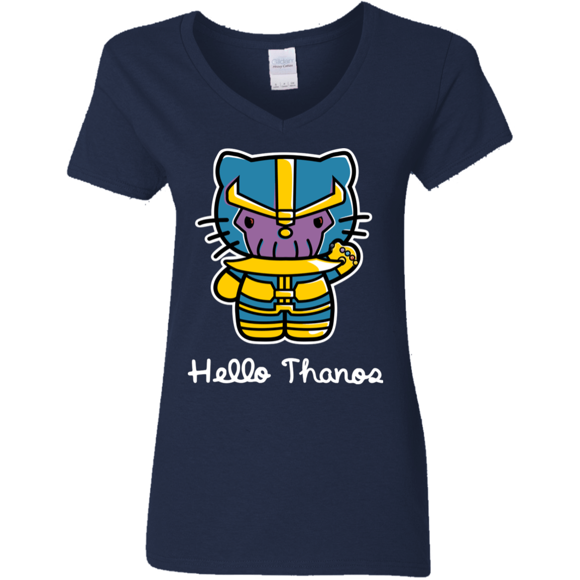 T-Shirts Navy / S Hello Thanos Women's V-Neck T-Shirt