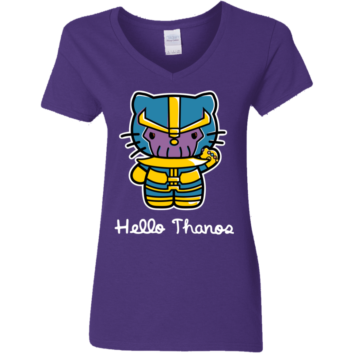 T-Shirts Purple / S Hello Thanos Women's V-Neck T-Shirt